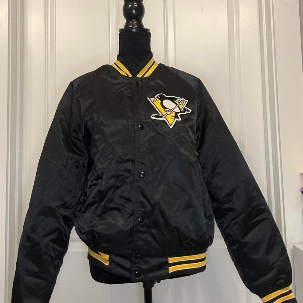 vintage Pittsburgh Penguins Chalk Line satin bomber jacket - Size‎ M